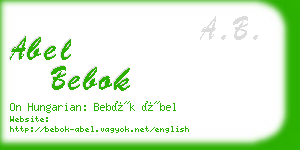 abel bebok business card